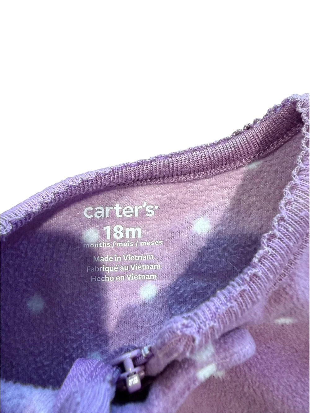 Set of 3 Carter's Simple Joys Baby Fleece Footed Pajamas, Size 18M, Pink, Purple